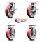 Service Caster 8 Inch Red Poly on Cast Iron Caster Set with Roller Bearing 2 Brakes 2 Rigid SCC-35S820-PUR-RS-SLB-2-R-2 - alternate 6